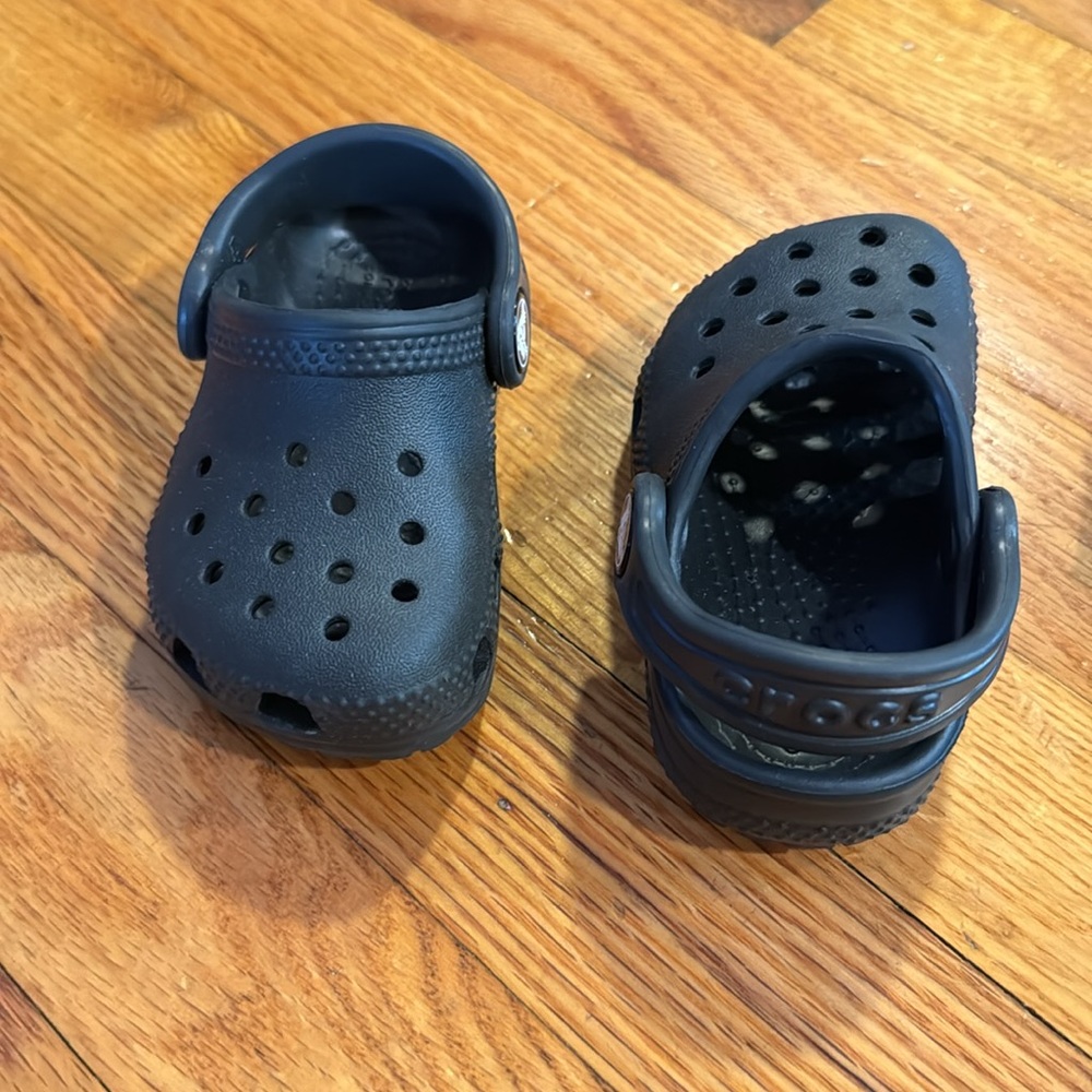 Crocs black size 4 Nike  slides size 5 Clark’s size 5 all three for 30!